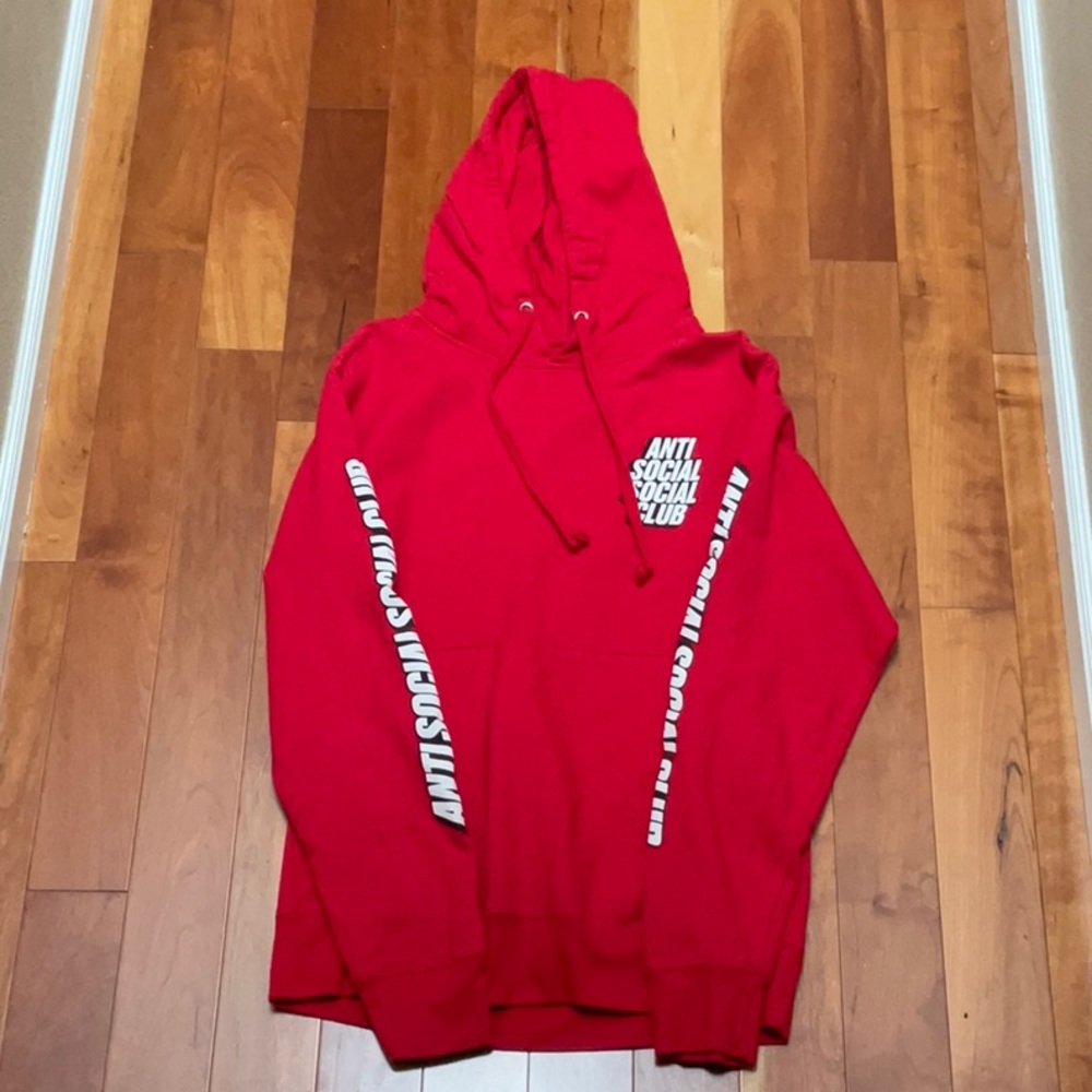 ASSC Anti Social Social Club AUTHENTIC Block Me Red Hoodie Hoody Size S Small